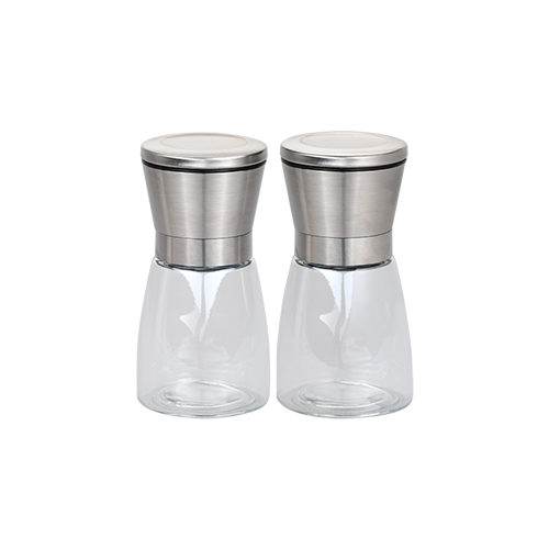 2 pipirų malūnėlių rinkinys, sidabrinis