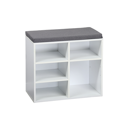 Batų spintelė su pagalvėle, balta, maža