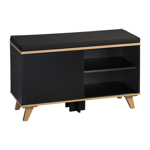 Batų spintelė su pagalvėle, juoda