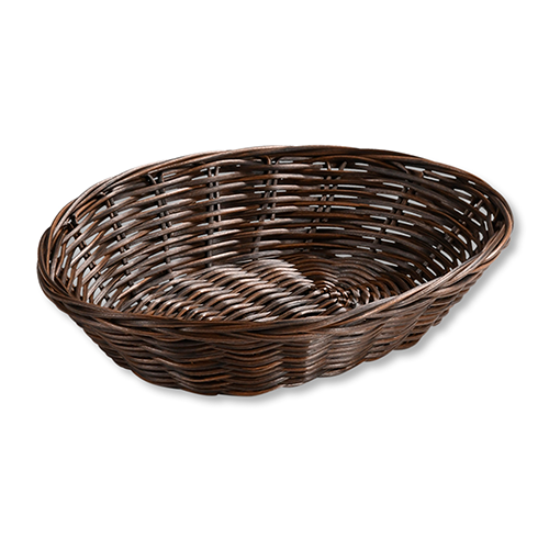 Krepšelis duonai ir vaisiams, plastikinis, rudos spalvos