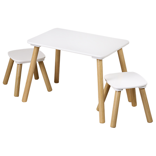1 vaikiškas stalas su 2 kėdėmis; baltos spalvos FSC