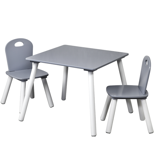 1 vaikiškas stalas su 2 kėdėmis; pilkos spalvos FSC