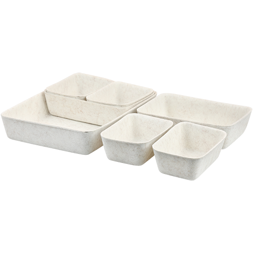 Kriauklės pagamintos iš sintetinio veltinio, baltos spalvos