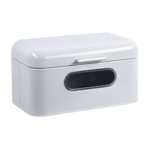 Brotkasten, Metall, weiß