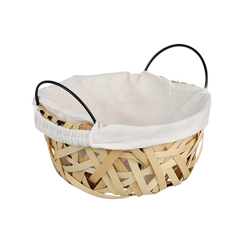 Duonos ir vaisių krepšelis, pintas iš vytelių