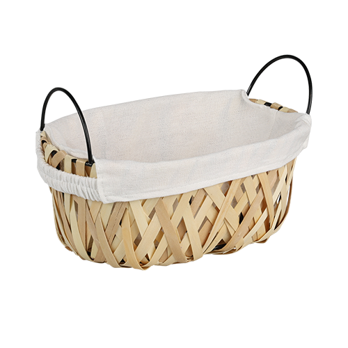 Duonos ir vaisių krepšelis, pintas iš vytelių