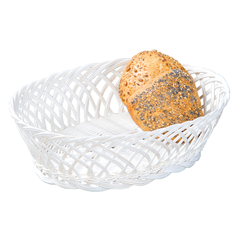 Krepšelis duonai ir vaisiams, plastikinis (PE), baltas