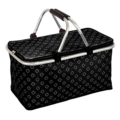 Juodos spalvos termokrepšys su motyvu