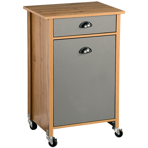 Virtuvės vežimėlis su šiukšliadėže, ąžuolas, FSC