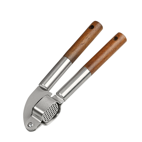 Česnakų presas iš nerūdijančio plieno ir akacijų