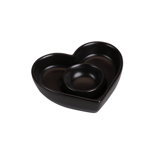 Kiaušinių puodelis, širdelė, juodas