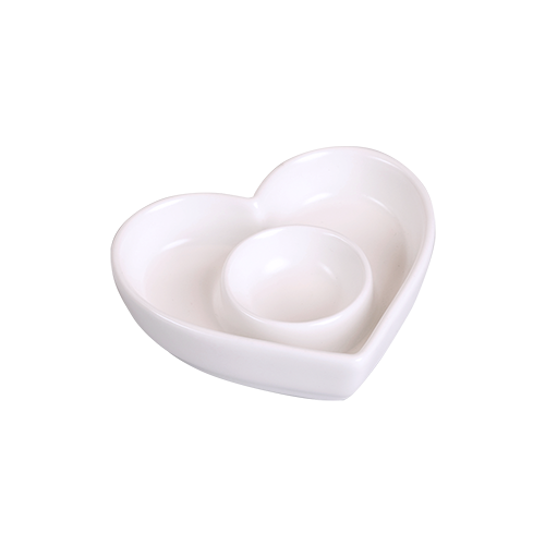 Kiaušinio puodelis, širdelė, baltas
