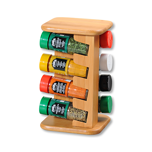 Prieskonių karuselė, bambukinė, su 8 stiklainiais FSC