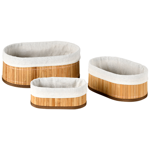 3 bambukinių krepšių rinkinys, FSC