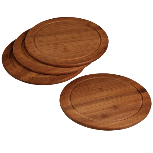 Užkandžių lėkštė su sulčių grioveliu, 4 vnt., FSC