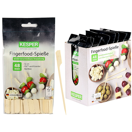 Pirštų maisto lazdelės, bambuko, FSC (48 vnt.), 12 cm