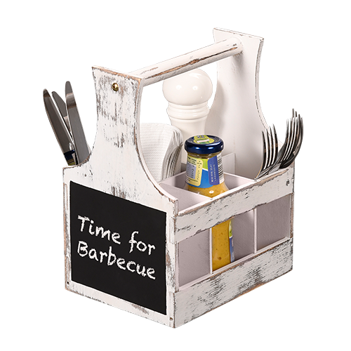 Padažo ir stalo įrankių laikiklis, vintažinis, baltas