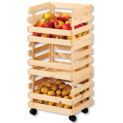 Bulvių ir vaisių padėklas iš 3 dalių, pušies, FSC