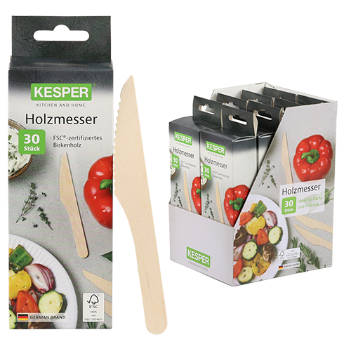 Vienkartinis peilis, 30 vnt., beržo, FSC
