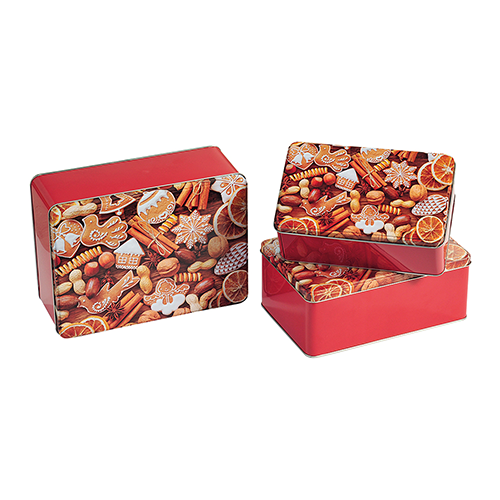 Metalinės skardinės - 3 vnt., kalėdiniai sausainiai