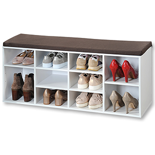 Shoe cupboard/bench, white