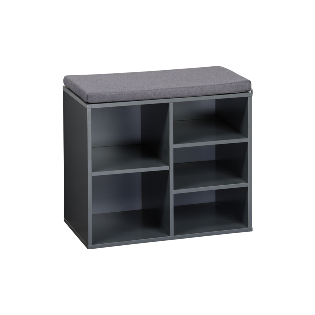 Schuhschrank mit Sitzkissen, grau, klein