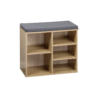 Schuhschrank mit Sitzkissen, Sonoma Eiche