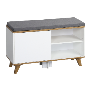 Schuhschrank mit Sitzkissen, weiß