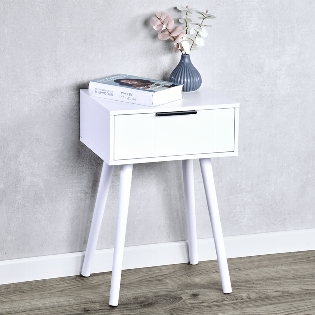Nachttisch mit Schublade, weiß