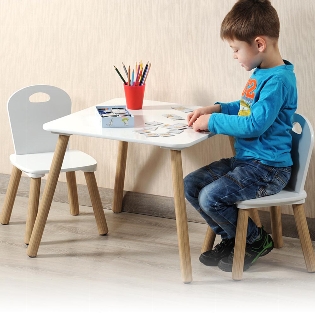Children's seating set with 2 chairs, white