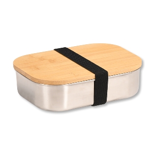 Lunchbox, Metall mit Bambusdeckel