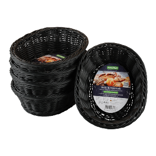 Brot- und Obstkorb, schwarz E(PE) 5er Pack