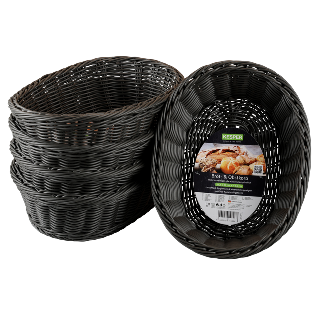 Brot- und Obstkorb - grau (PE), 5er Pack