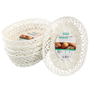 Brot- & Obstkorb, Farbe: weiß, Kunststoff(PE) 5er Pack