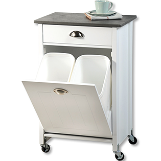Kitchen trolley with waste bins