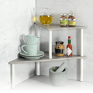 Kitchen shelf with 2 levels