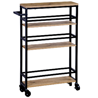 Storage shelf, black with 4 castors