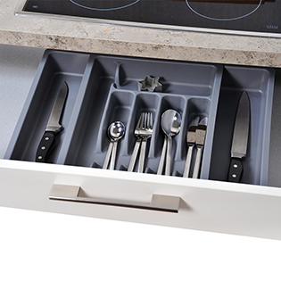 Variabler Besteckkasten, grau