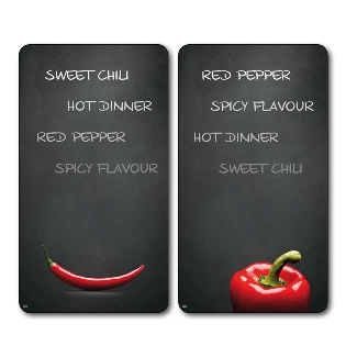 Cooker cover plate set of 2 - "Chilli"