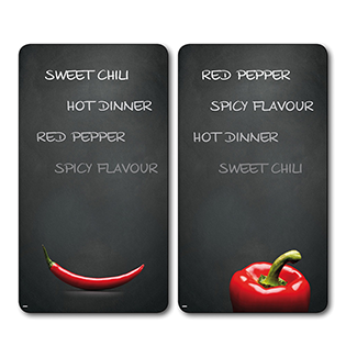 Cooker cover plate set of 2 - "Chilli"