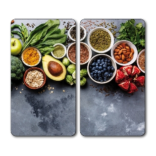 Cooker cover plate set of 2 - "Healthy Kitchen"