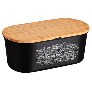 Bread box, PET plastic, black