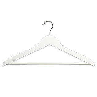 Shaped hangers, pack of 8, FSC, white