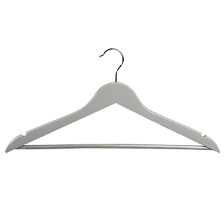 Shaped hangers, pack of 12, FSC, gray