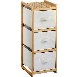 Regal mit 3 Boxen, Bambus, FSC