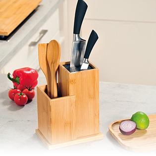 Knife block with container