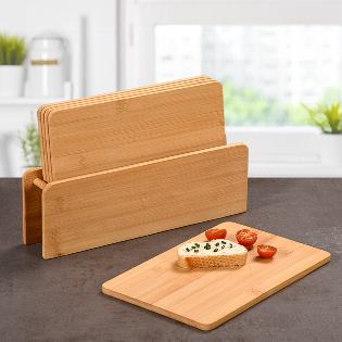 Brettchenständer mit 5 Brettchen, Bambus