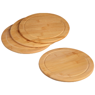 Fleischteller mit Saftrille, 4er Set,FSC
