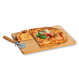 Pizza board, square, bamboo
