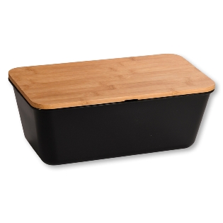 Bread box, plastic (PP), black